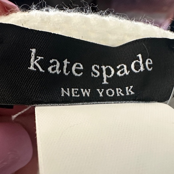 Kate Spade Cream Scarf with Black Velvet Bows - Picture 4 of 4